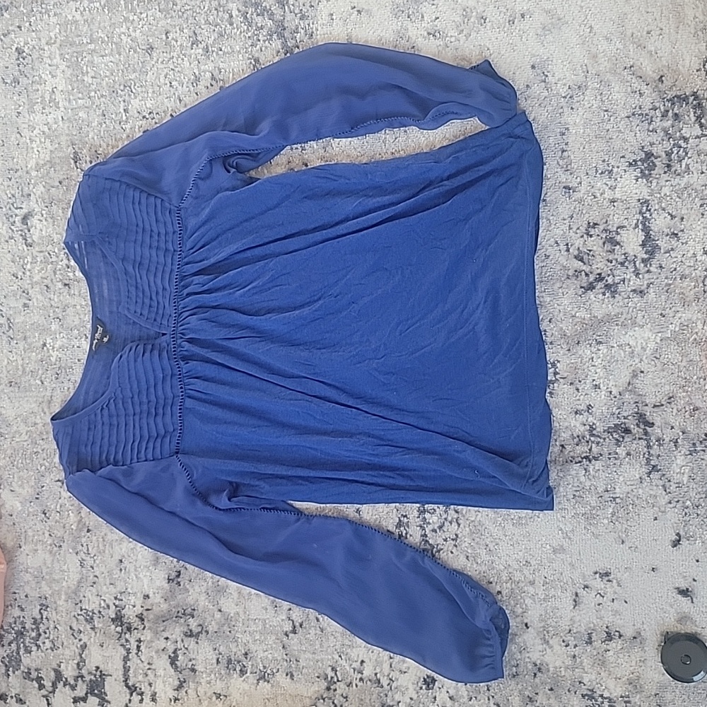 Lucky Brand Blue Long Sleeve Top Size Medium